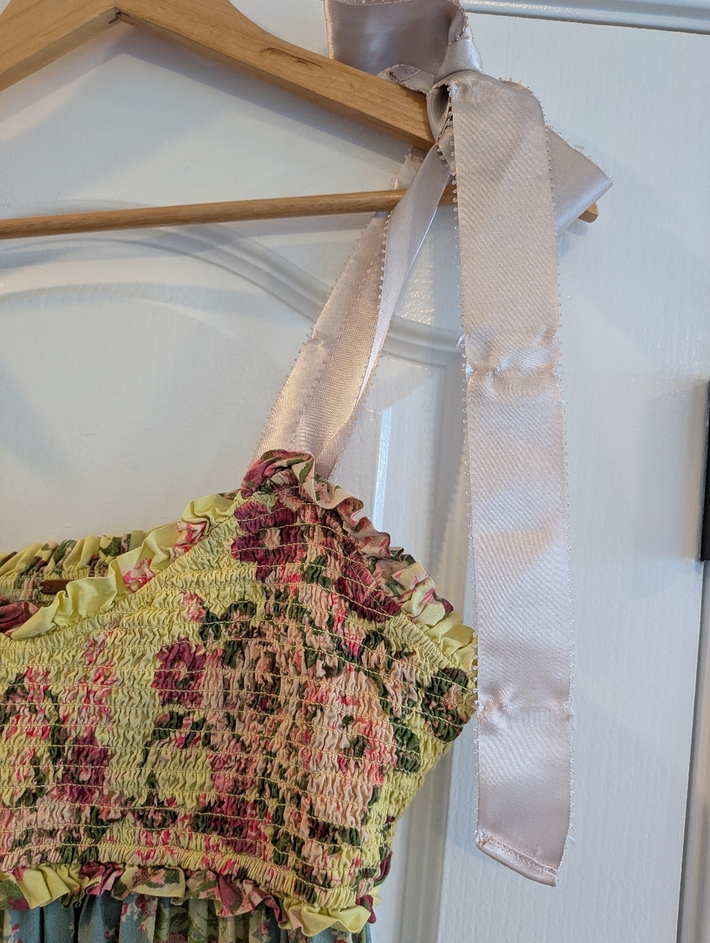 Free People Bluebell Maxi Dress Size L Cottagecore Whimsical Garden Floral Fairy - Picture 9 of 16
